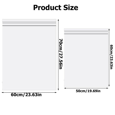 ATB-Foger Large Sealable Plastic Bag 60×70 CM,60x50cm Large Ziplock Bags for Clothes Travel Storage Reusable Waterproof for Down Jackets Sweater