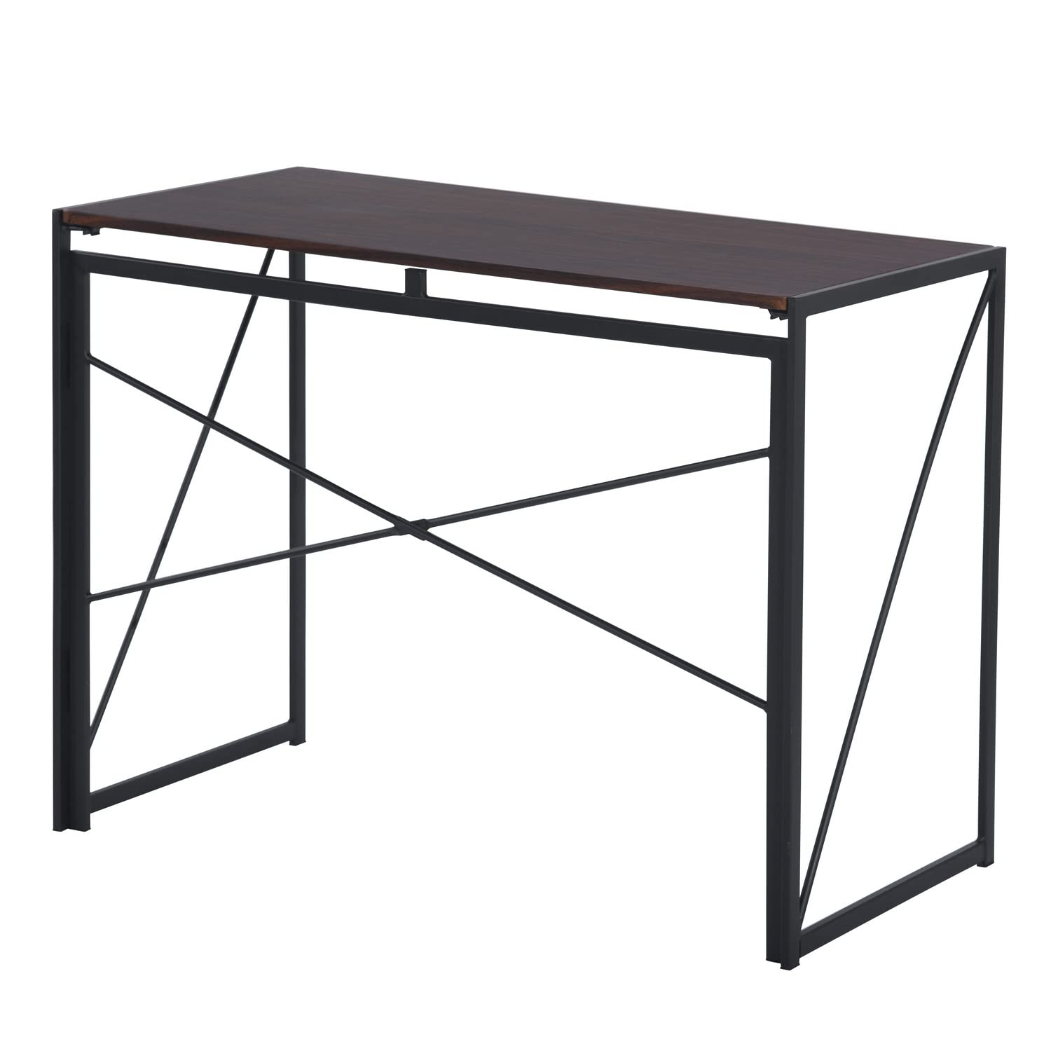 FurnitureR Computer Workstations, Small Space Foldable Desk, MDF & Metal Frame, Portable Laptop Desk for Home Office, Writing Table for Living Room