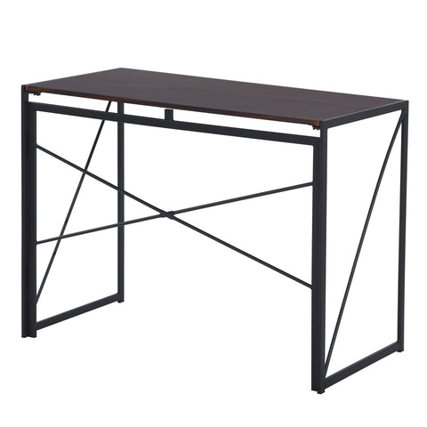 FurnitureR Computer Workstations, Small Space Foldable Desk, MDF & Metal Frame, Portable Laptop Desk for Home Office, Writing Table for Living Room