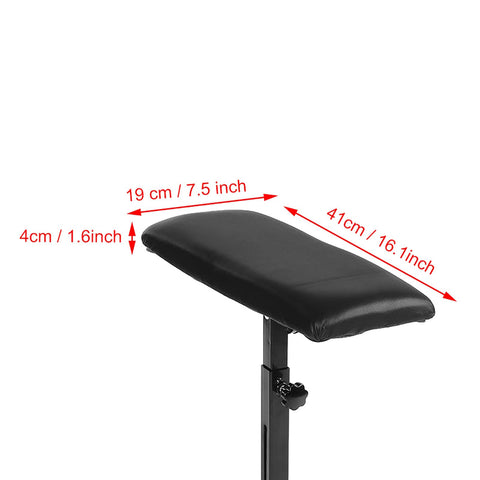 Tattoo Armrest / Leg Rest - Tattoo Arm Rest Adjustable Height 63-95 cm, >180° Angle Adjustment, Soft Padding, Sturdy Metal Frame