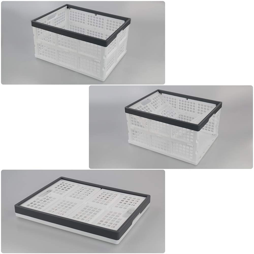 Teyyvn 3-Pack 30 L Plastic Stackable Collapsible Storage Crates