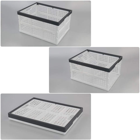 Teyyvn 3-Pack 30 L Plastic Stackable Collapsible Storage Crates