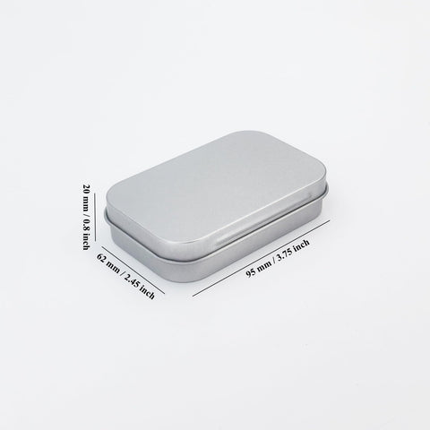Goodma 9 Pack Mixed Sizes Rectangular Empty Tin Box Containers, Silver