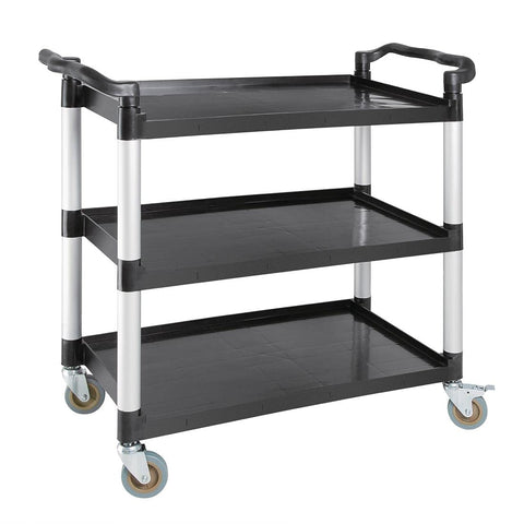Vogue Polypropylene Plastic Reusable Mobile Trolley - Large, Black, 200 kg Capacity, Size: 960x520x1070 mm