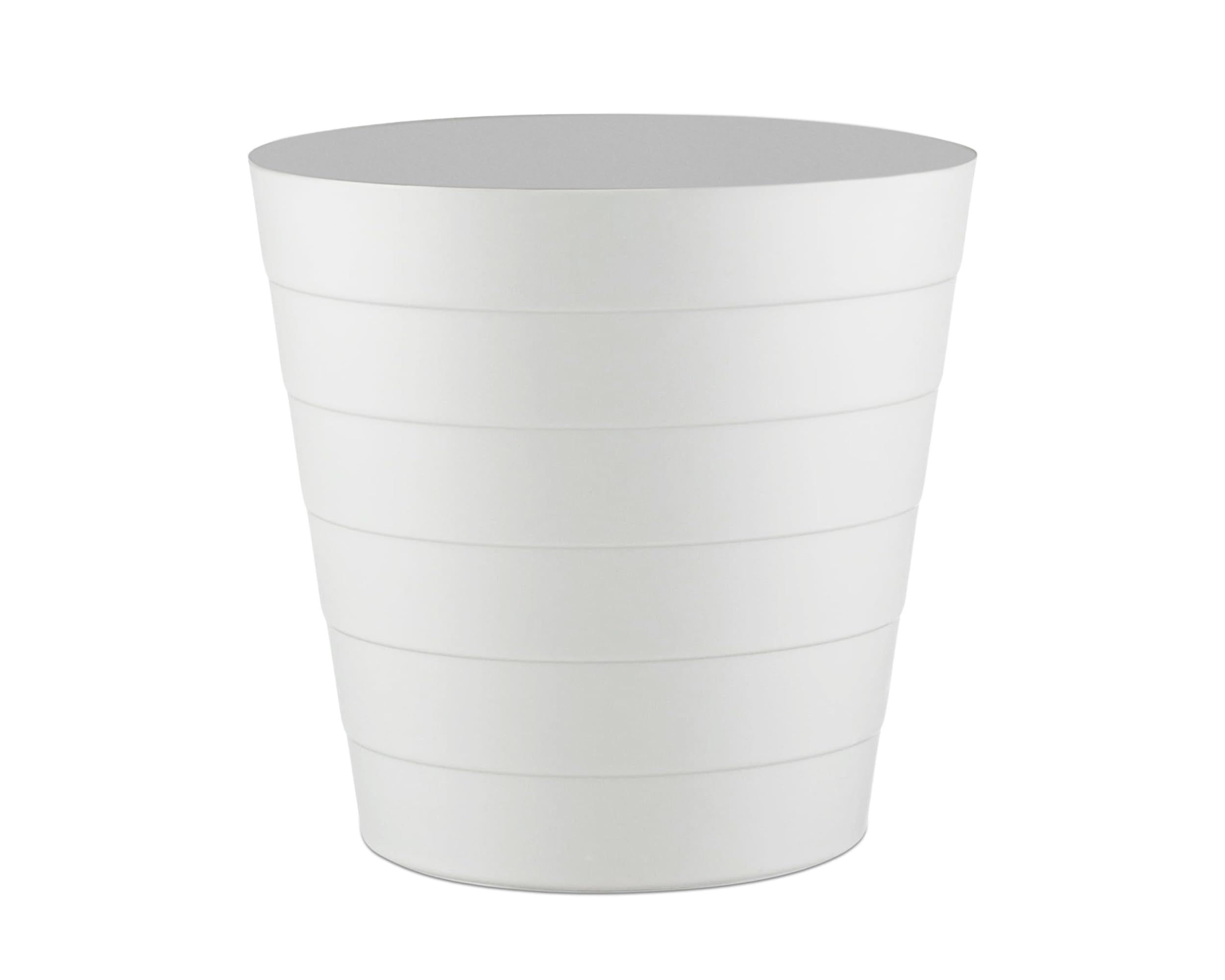 Zuvo Waste Paper Bin 5L, Wave Design Bin for Bedroom and Office, White