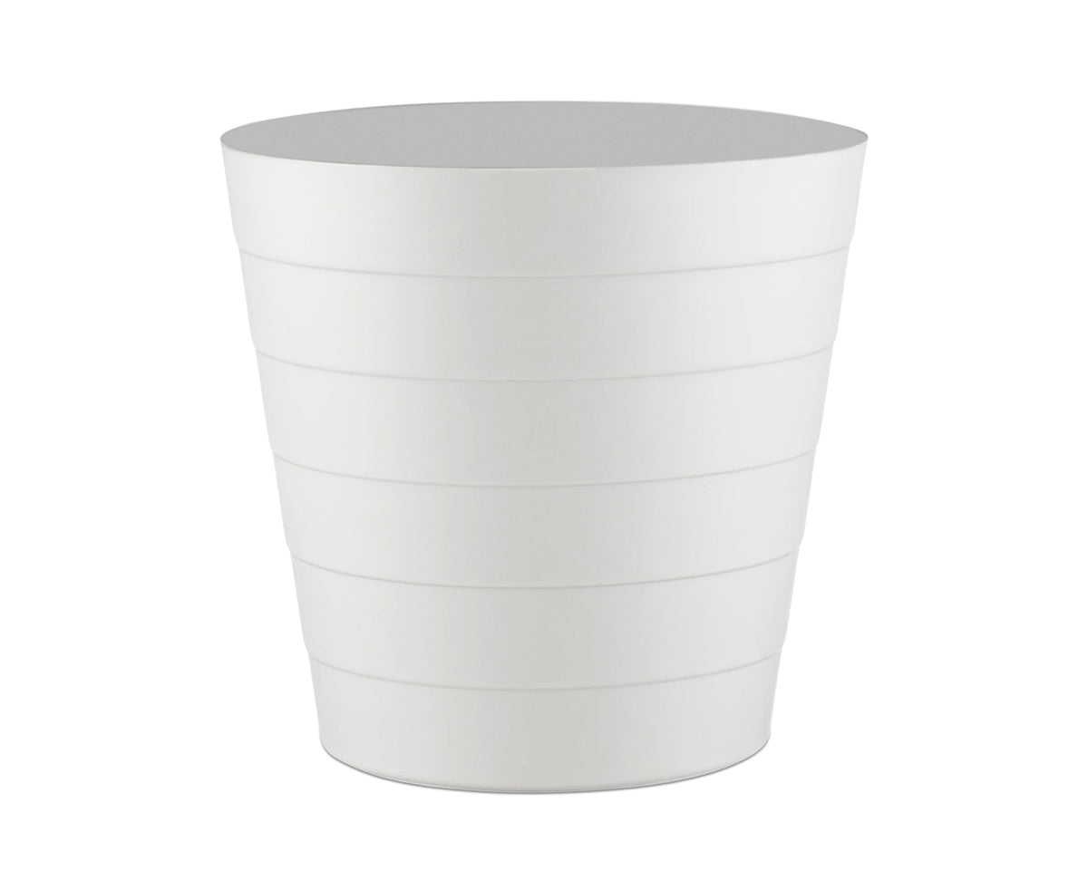 Zuvo Waste Paper Bin 5L, Wave Design Bin for Bedroom and Office, White