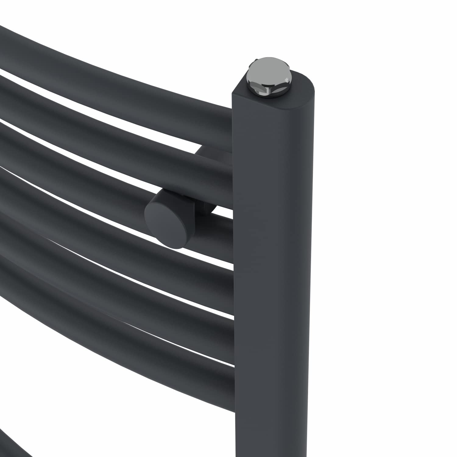 Warmehaus Curved Heated Towel Rail Anthracite Radiator 1800x600mm