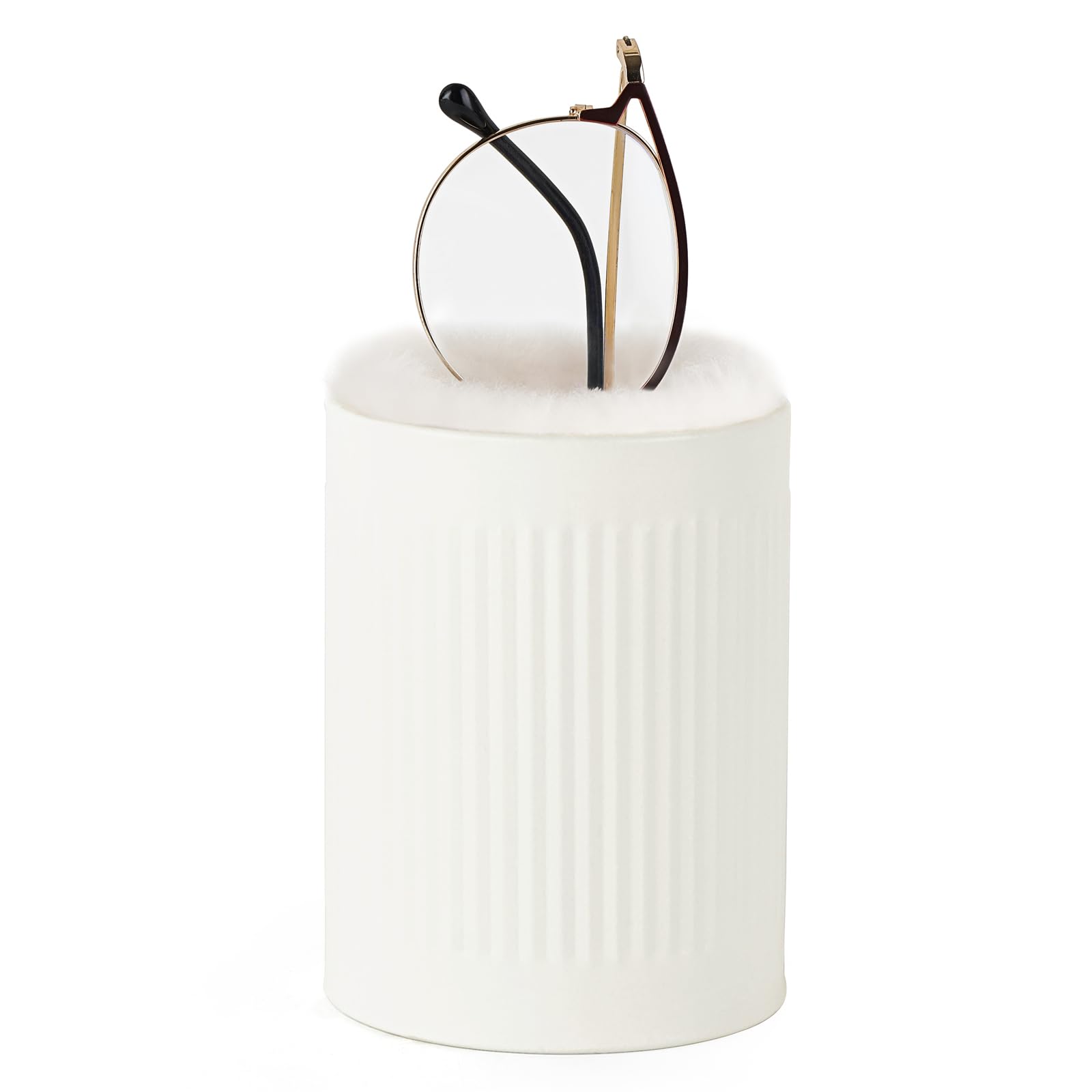 Mkono Glasses Holder for Nightstand, Anti-Scratch Metal Eyeglass Stand Case