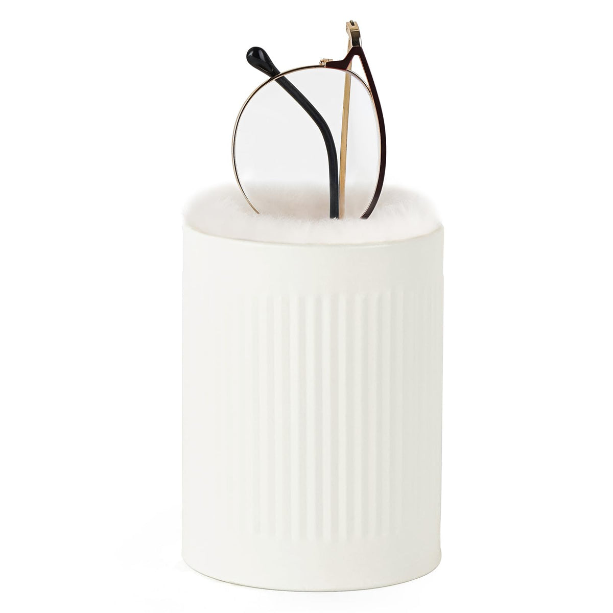 Mkono Glasses Holder for Nightstand, Anti-Scratch Metal Eyeglass Stand Case