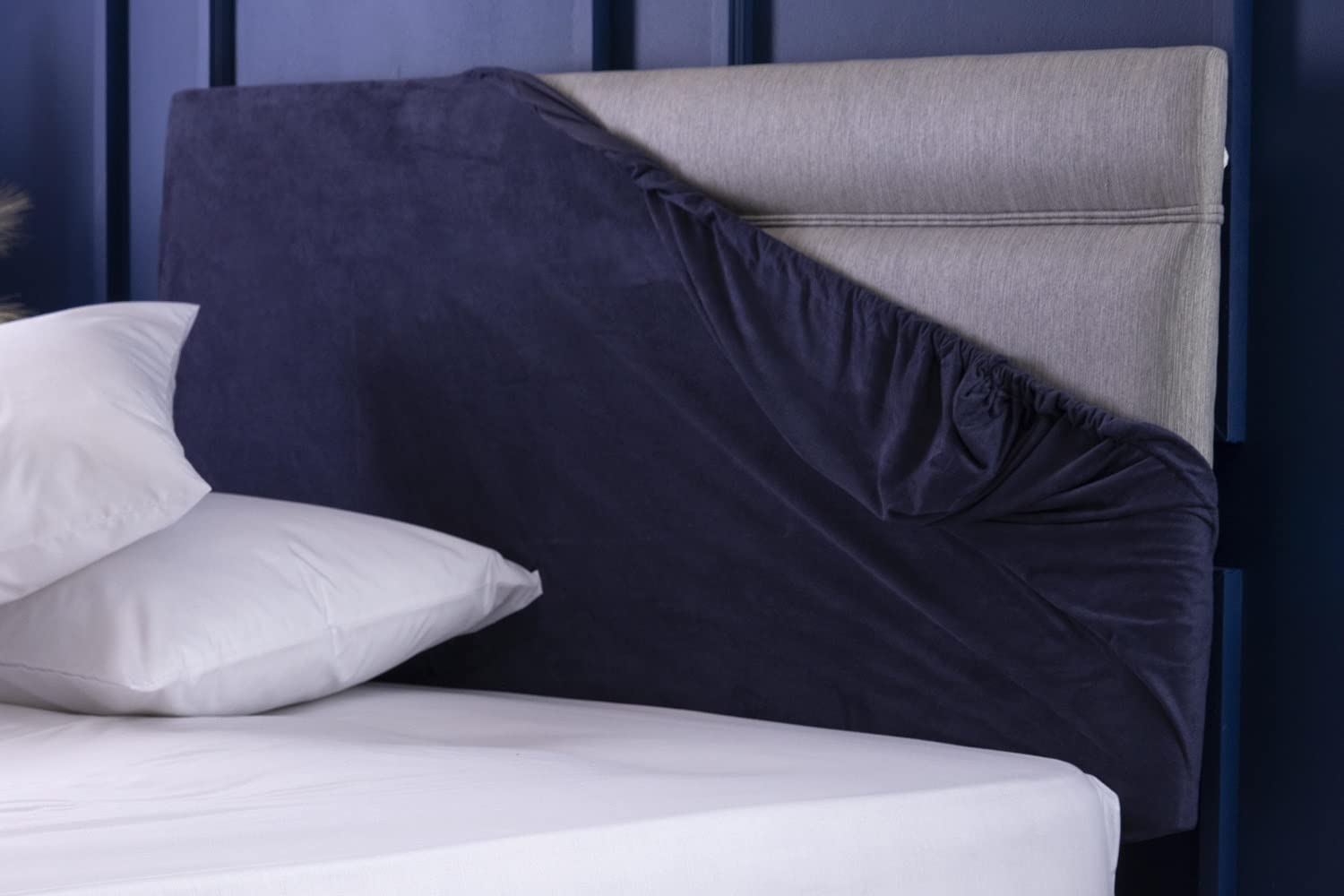 Belledorm Faux Suede Headboard Cover Wrap (Navy, Single)