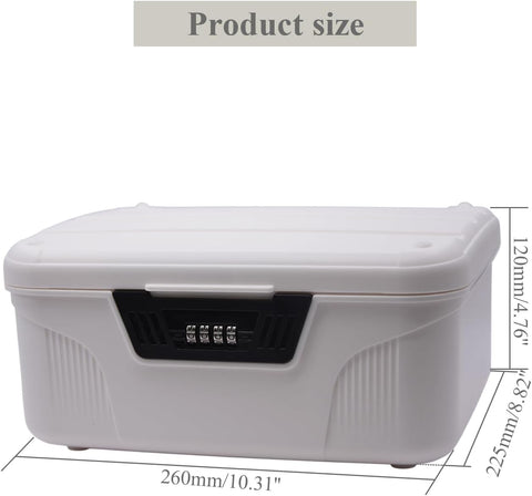 ABS Medicine Lock Box with Combination Code - Childproof Storage Organiser for Medicine, Snacks, Documents, Jewelry, Sewing, Portable