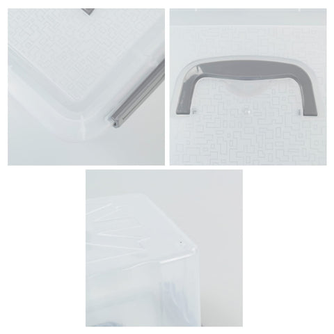Yarebest 6 Liter Transparent Storage Box, 4-Pack Plastic Boxes with Lids, R