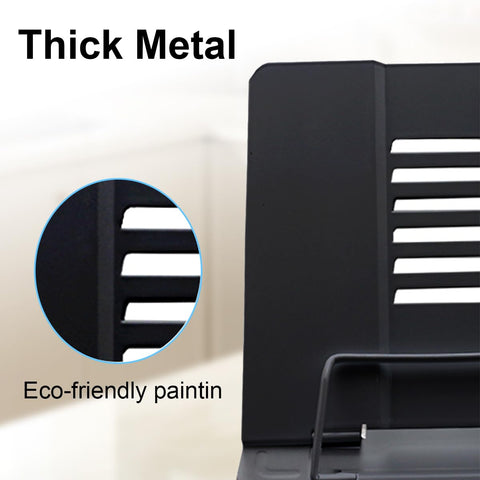 Garegce Metal Book Stand Folding, Book Holder, Cookbook Stands 6-Position Adjustable Height for Reading Rack, Tablet, Mobile Phone