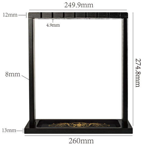 BEUNITONE Wooden Pendulum Crystal Display Holder, Witchcraft Supplies Organizer with Devil's Eye Pattern Tray