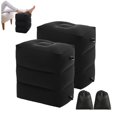 Inflatable Foot Rest Pillow 2 Pack, Adjustable Travel Footrest