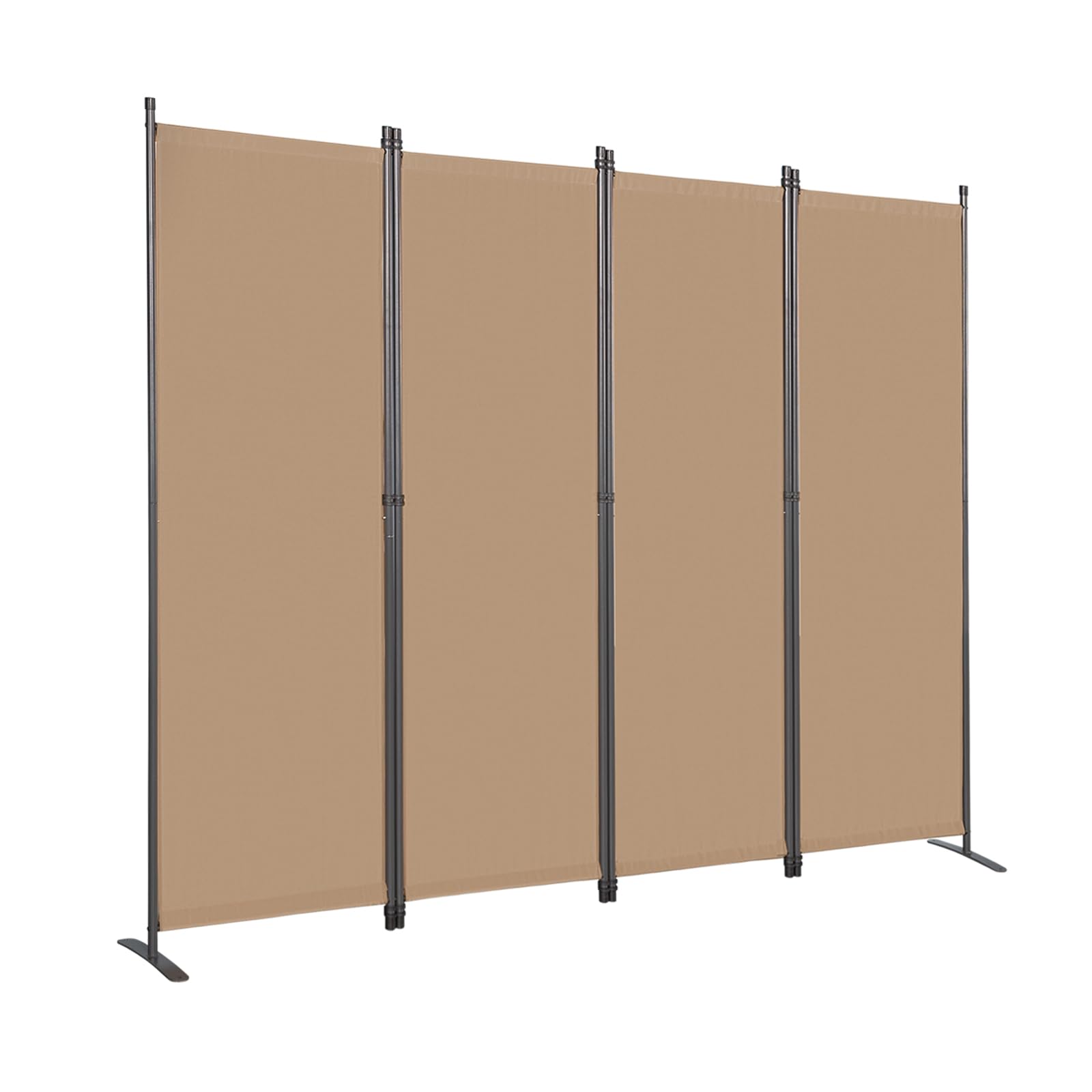 Angel Living 4 Panels Folding Room Divider, Privacy Screen Composed of Polyester Fabric and Sturdy Iron Frame