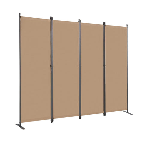 Angel Living 4 Panels Folding Room Divider, Privacy Screen Composed of Polyester Fabric and Sturdy Iron Frame