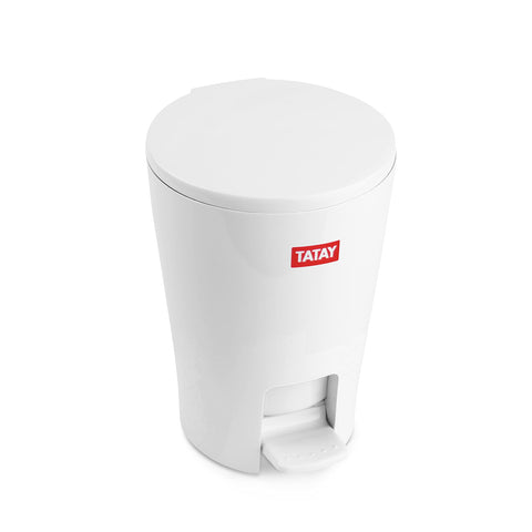 TATAY 4434901 diabolo - Pedal bathroom waste bin, with capacity of 5 l, 28.2 x 19 x 21 cm Modern 19.00x21.00x28.20 cm white (Pack of 2)
