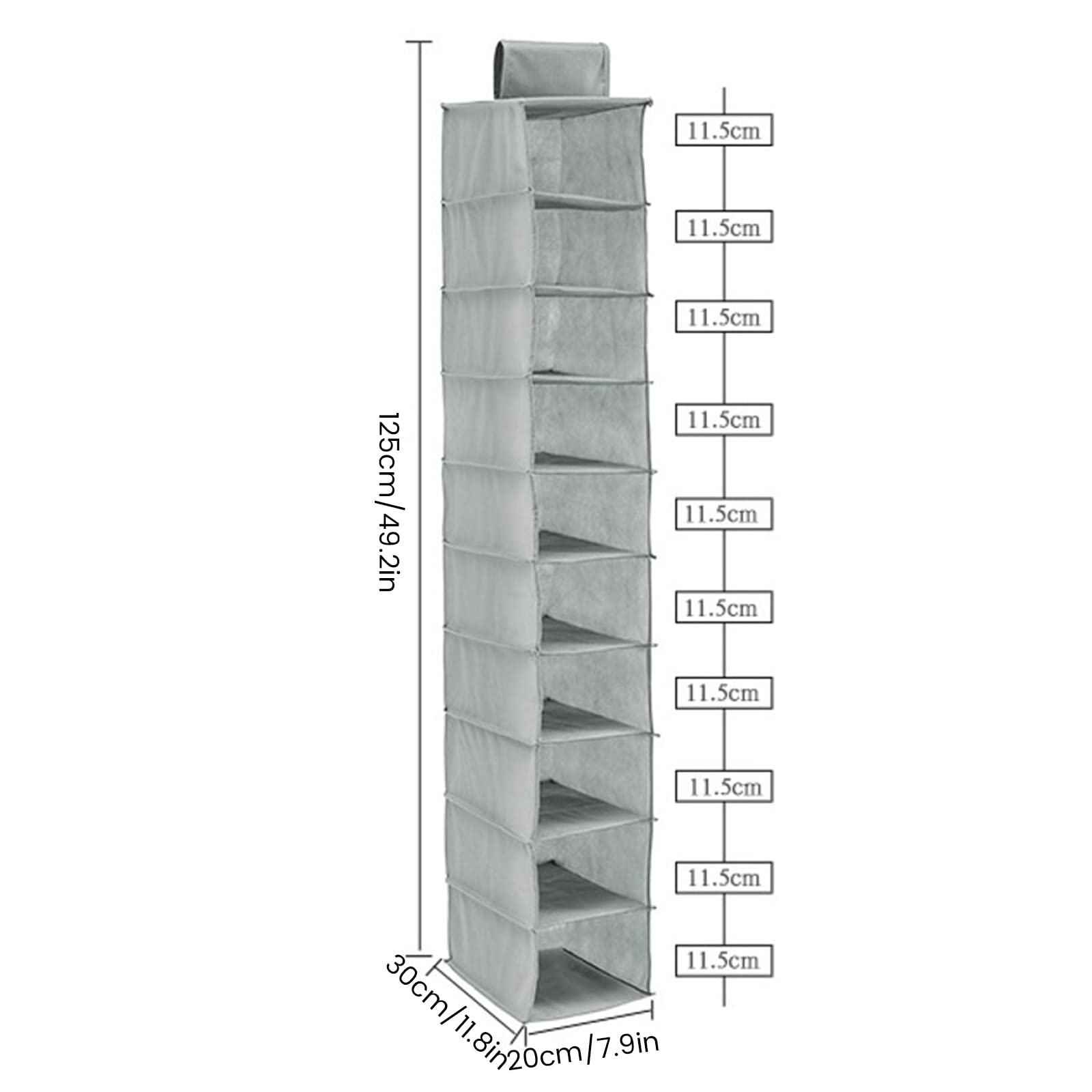 GWCYMYD Hanging Shoe Rack, 10-Shelf Shoes Storage for Wardrobe, Foldable Wardrobe Shelf Shoe Storage