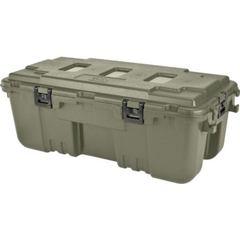 PLANO Hinged Sportsman's Trunk,Olive Drap Green, Military-Grade Storage Box with Hinge, Heavy Duty, Large, Camping & Army Storage Trunks