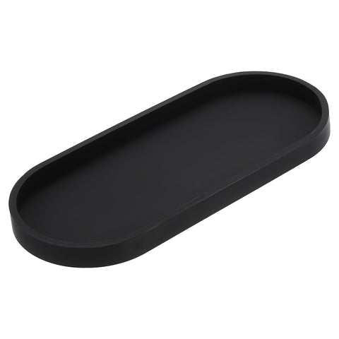 sourcing map Bathroom Vanity Tray, 11.8" x 5" Oval Silicone Soap Dispenser Trays, Shatterproof Kitchen Sink Organizer for Soaps Keys Candle Trinket