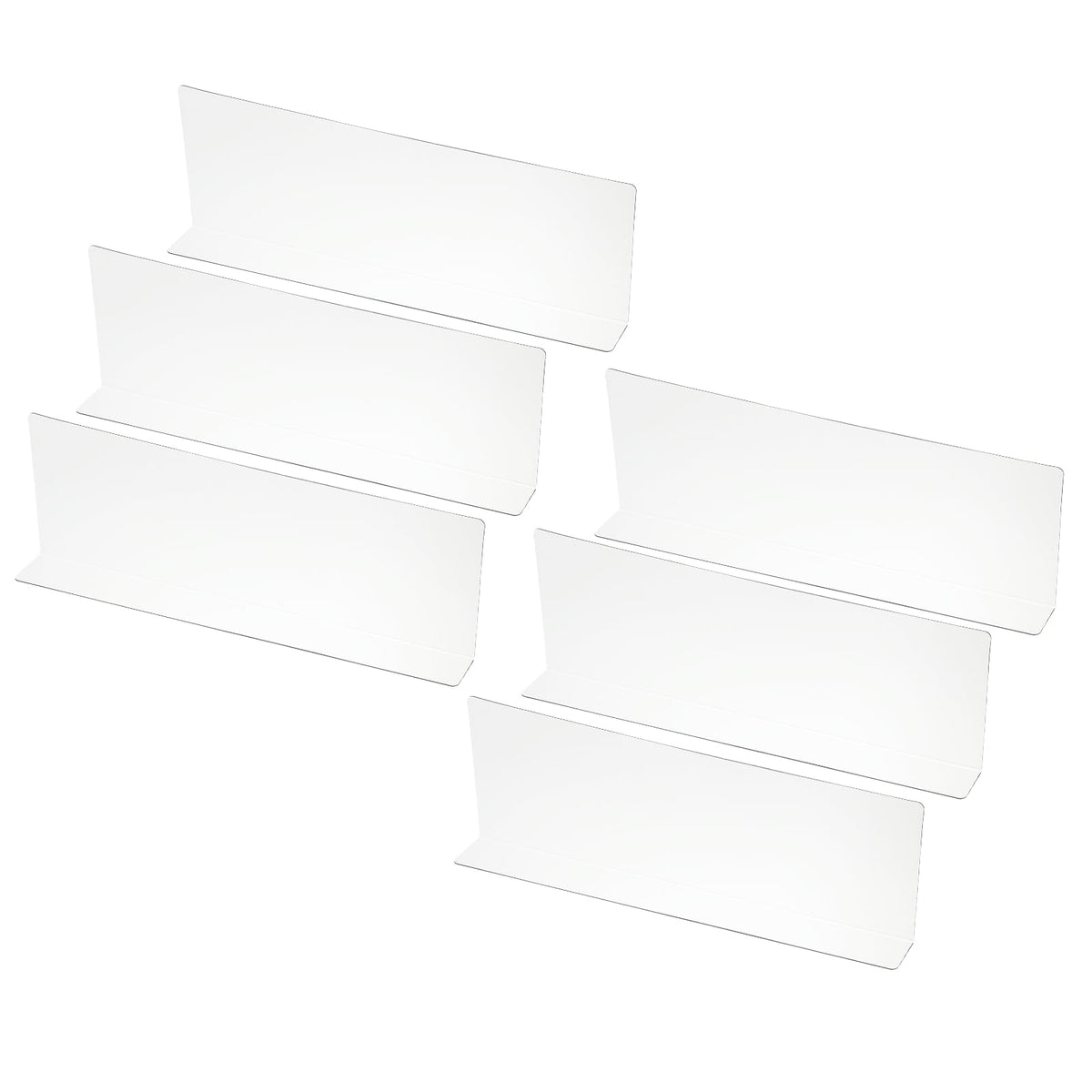 PATIKIL 6 Pack Shelf Dividers for Closet Organization, 350 x 40 x 120mm Acrylic Closets Separator Kitchen Cabinet Shelves Under Bed Blocker for