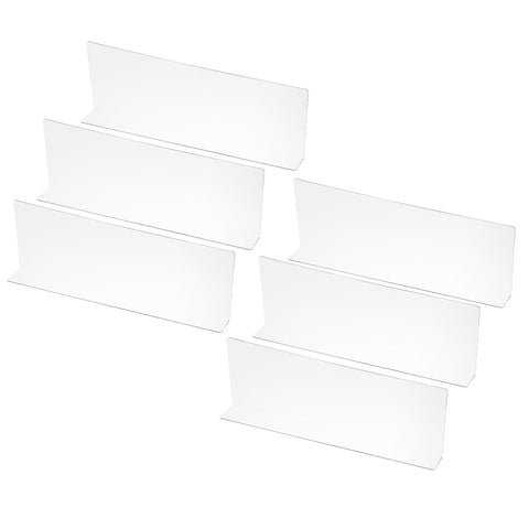 PATIKIL 6 Pack Shelf Dividers for Closet Organization, 350 x 40 x 120mm Acrylic Closets Separator Kitchen Cabinet Shelves Under Bed Blocker for