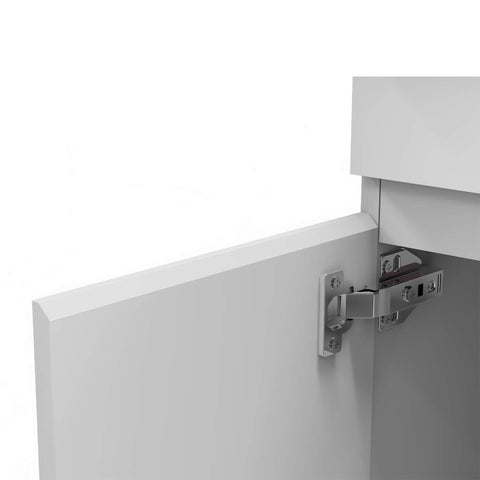 Biubiubath 500mm Bathroom Sink Unit with Basin Matt White 2 Soft Close Doors Freestanding Bathroom Suite with Vanity Unit