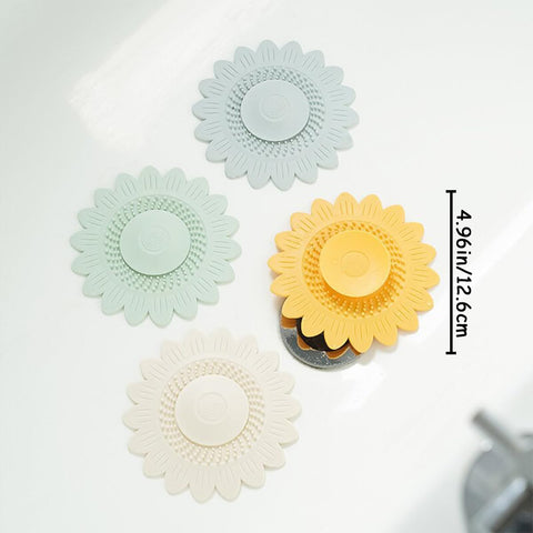 4 PCS Flower Silicone Sink Stoppers Drain Hair Stopper Bathtubs Drainage Plugs Universal Shower Tub Plug Extra Large Shower Drain Covers Protector