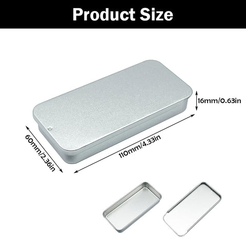HNGUSNHOP Empty Metal Box with Slide Top for Toothpicks Floss Picks, 2 PCS