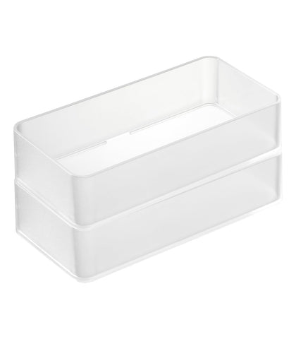 YAMAZAKI 3642 TOWER Stackable Organizer M x2 Set, white, PS Resin, Minimalist, 8 x 16 x 3.7 cm