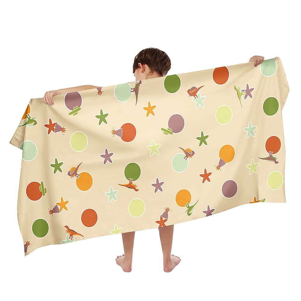 Ulticool Microfibre Children's Towel 140 x 70 cm – Treasure Chest Pirate Dinosaur