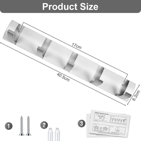 flintronic Wall Mounted Floating Rack with 5 Hooks, Foldable Metal Wall Hook, Space Aluminum Material Coat Hook Rack Wall Hanger