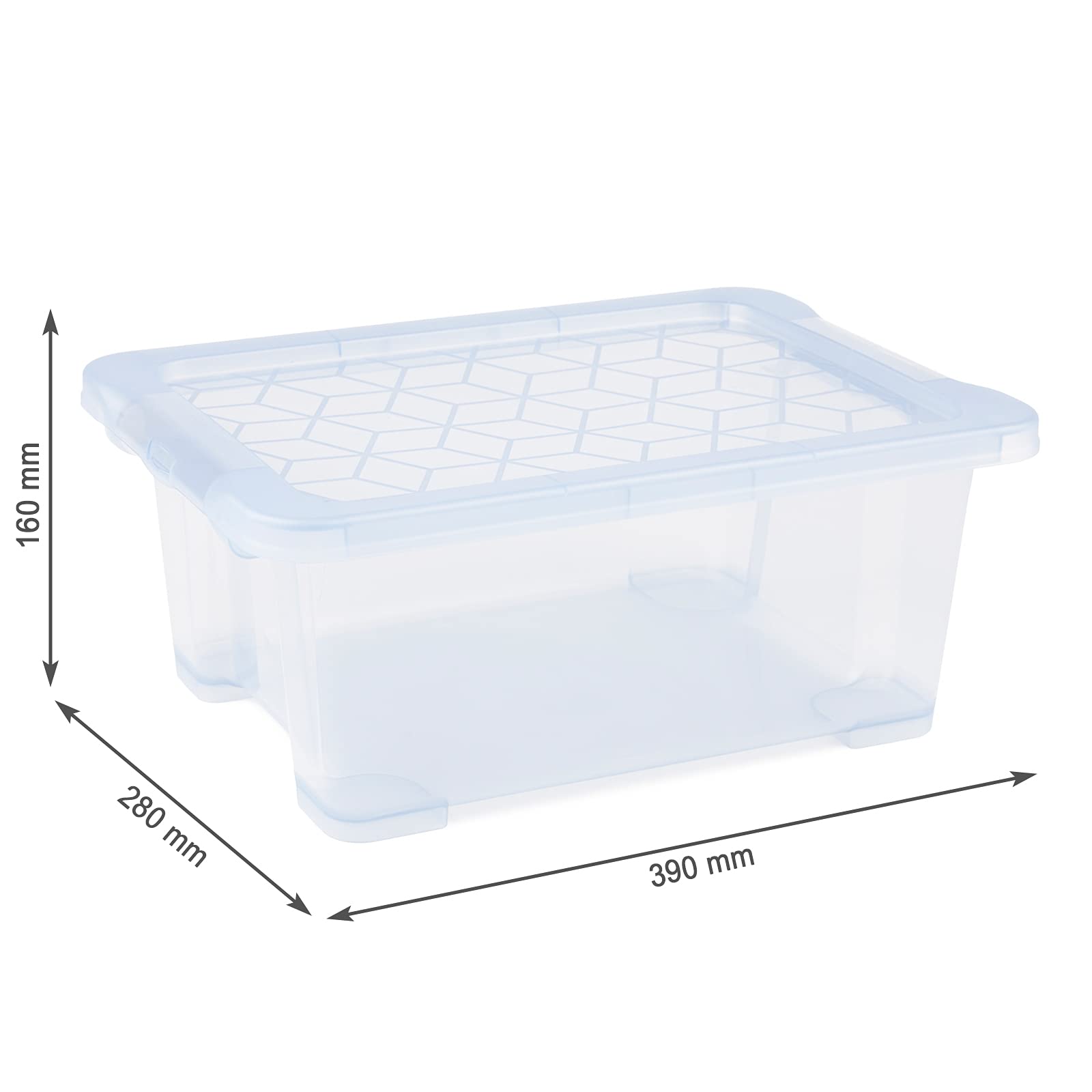 Rotho Evo Easy Storage box 11l with lid, food safe plastic (PP) BPA-free, blue/transparent, 11l (39.0 x 28.0 x 16.0 cm)