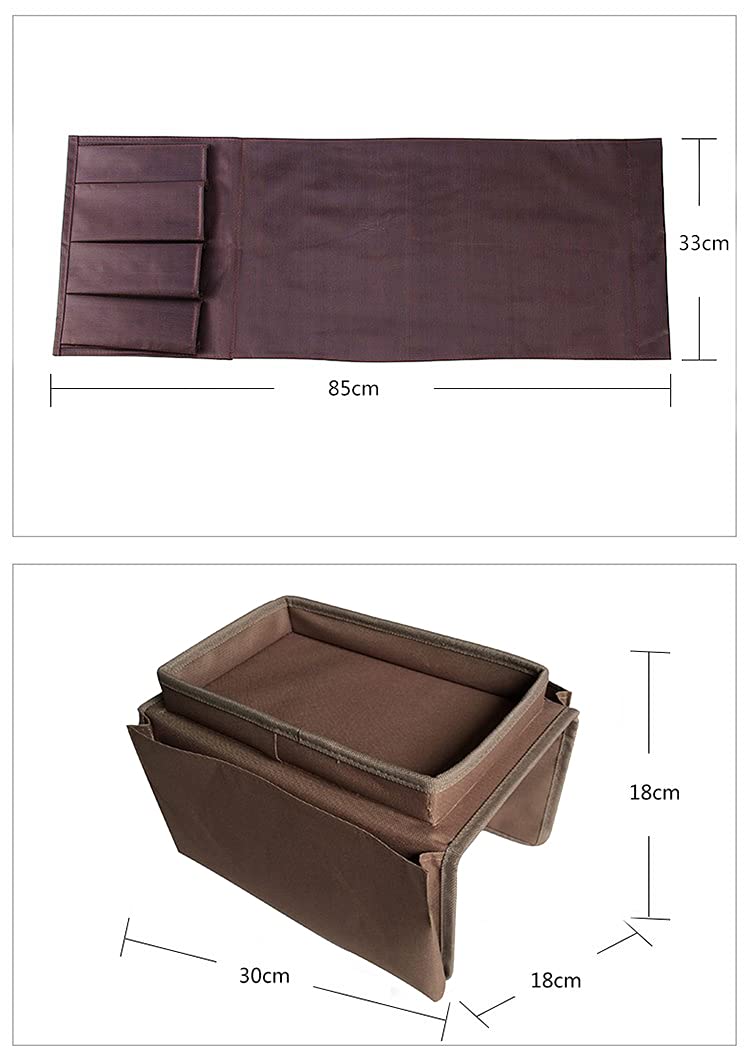 Cysocool Sofa Candy Organizer w/ Tray Sofa Armrest Organizer w/ Cup Holder Couch TV Remote Caddy Sofa Storage Bag Tablet Book Magazines DVD
