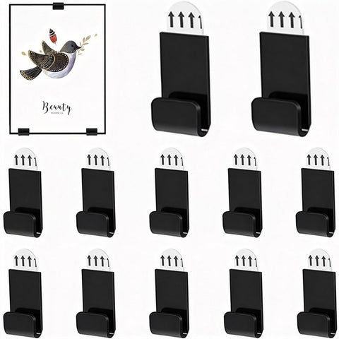 QianDanS 12 PCS Self-Adhesive Vinyl Wall Mounts, Small Acrylic Display Shelves, Drill-Free Storage Hanger, Music Album Cover Holders for Album, CD