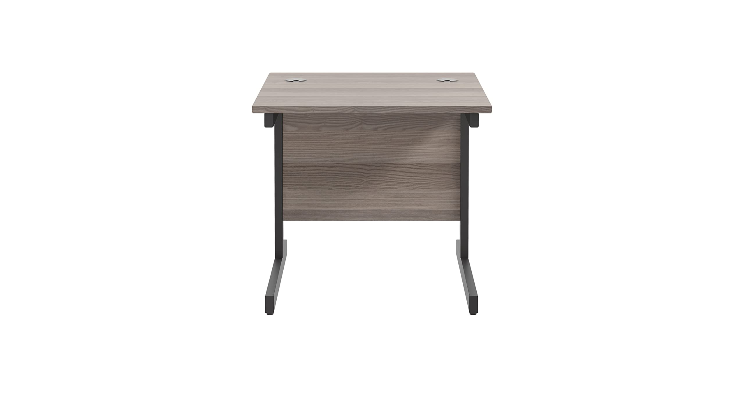 Office Hippo Heavy Duty Rectangular Cantilever Office Desk, Grey Oak Top/Black Frame, 80x80 cm
