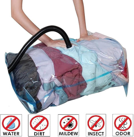 XL Jumbo Vacuum Seal Storage Bag - Space Saver Compression Bag | Strong Clothes Reusable Storage Seal Bags | Jumbo Clear Vacuum Zip Bag