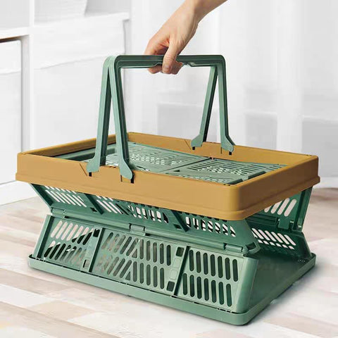 Wuyue Hua Large Collapsible Storage Crates,Plastic Folding Storage Crates,Collapsible Crate with Handles Plastic Stackable Boxes for Bedroom, Office