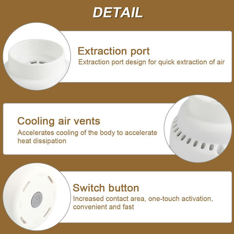 Lotvic Vacuum Bag Electric Air Pump, 3.8cm Diameter Portable Travel Vacuum Pumps for Vacuum Storage Bags, Powerful Vacuum Bags Pumps for Clothes