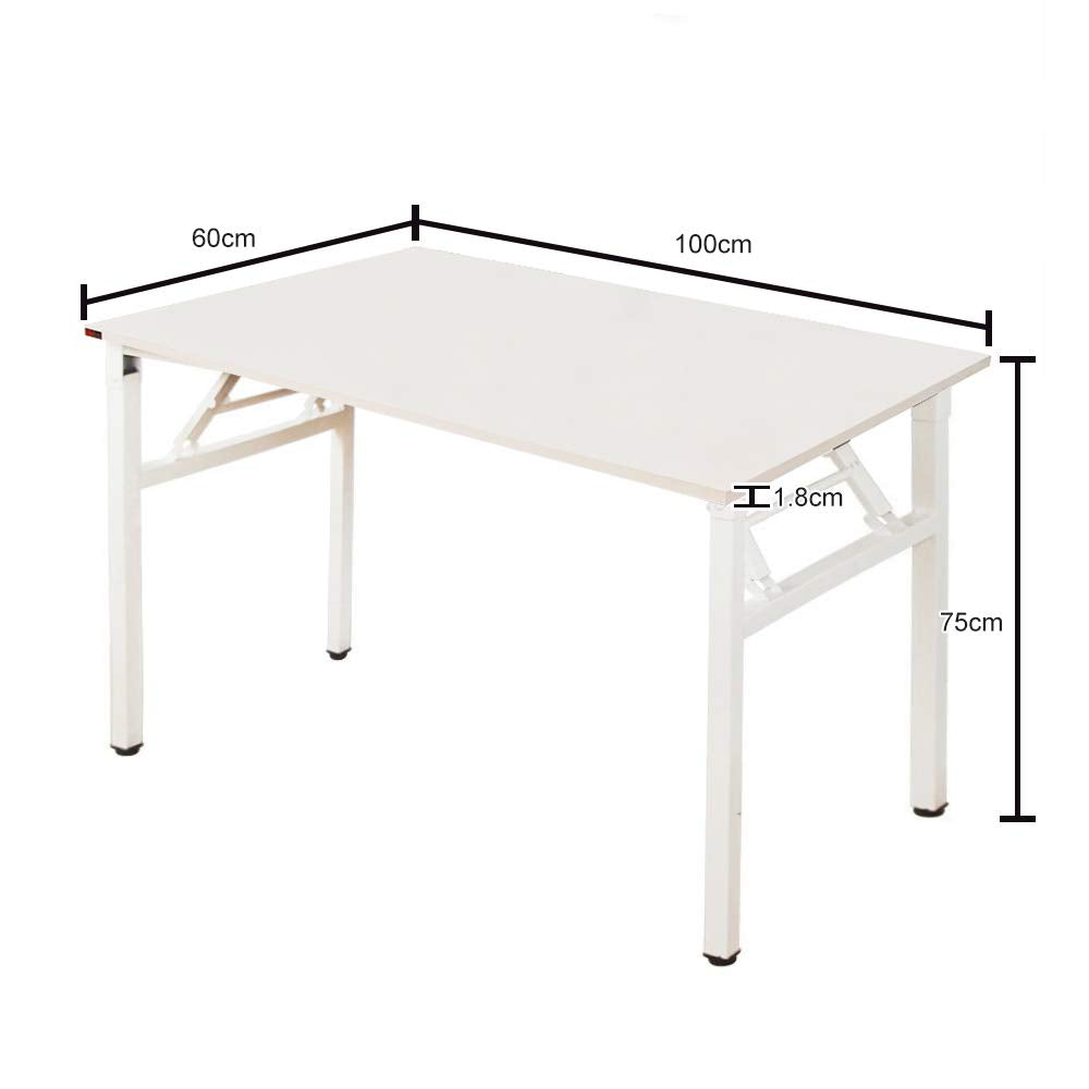 sogesfurniture Folding Table Office Study Writing Desk Computer PC Laptop Table Workstation Dining Gaming Table, No Install Needed, 100x60x75cm