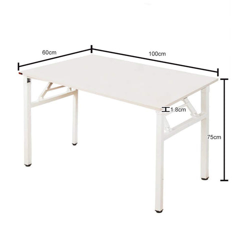 sogesfurniture Folding Table Office Study Writing Desk Computer PC Laptop Table Workstation Dining Gaming Table, No Install Needed, 100x60x75cm