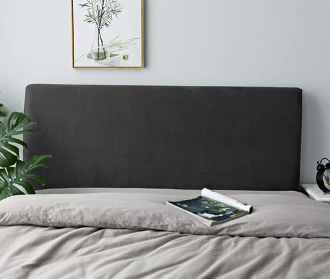 DUJUIKE Headboard Slipcover for Queen Bed, Stretch Bed Headboard Cover, Dustproof Protector Cover for Linen Tufted Upholstered