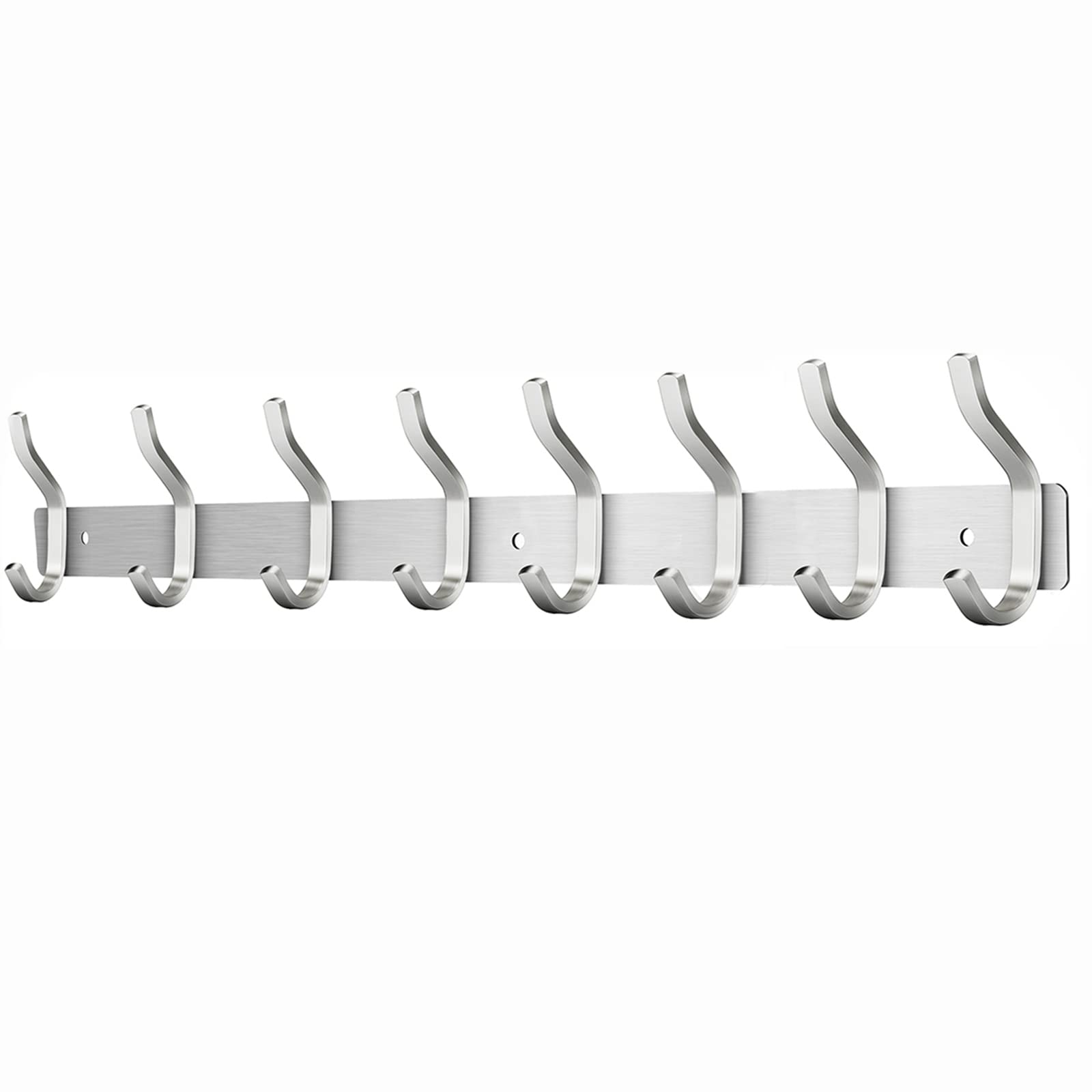 MEIJO Coat Hooks Wall Mounted, Coat Rack Wall Mounted Stainless Steel with 8 Hooks Heavy Duty Coat Hooks for Door, Bedroom, Bathroom, Kitchen