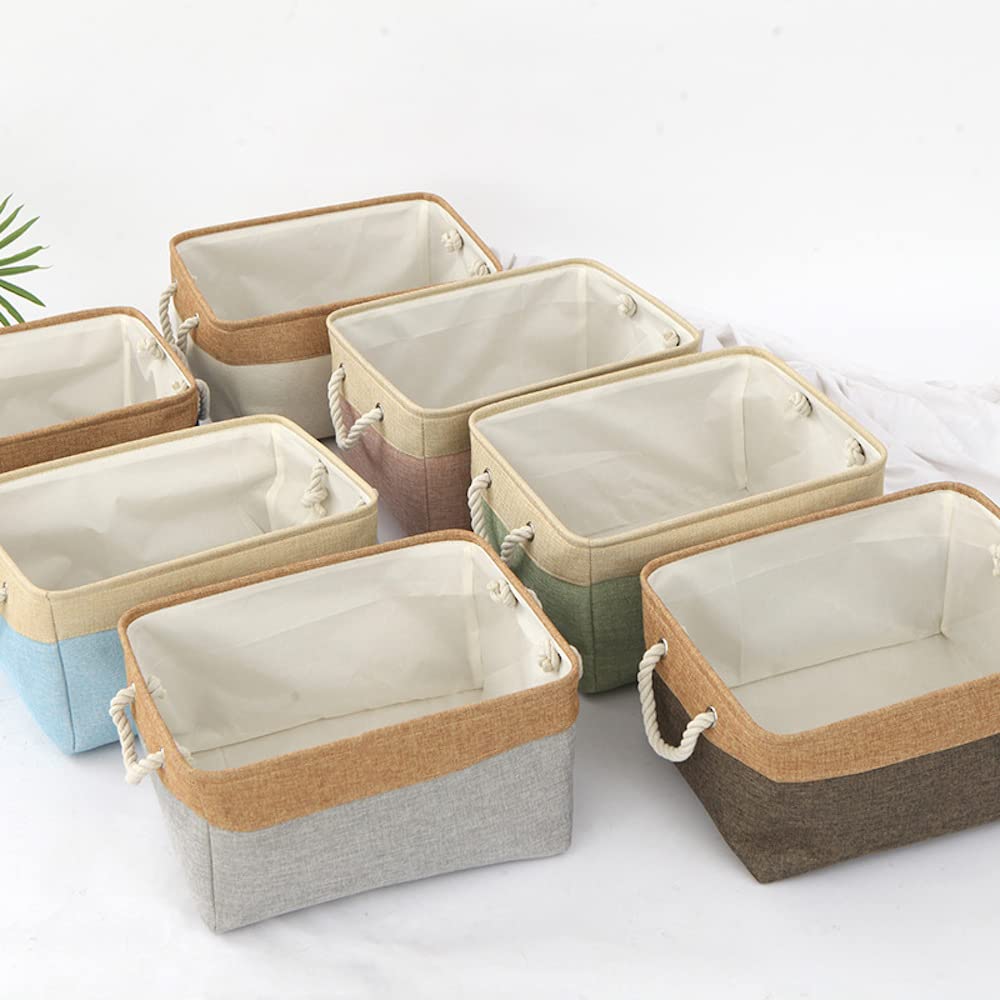 Anevous Storage Box 41 x 32 x 20 cm, Foldable Storage Basket, Fabric Storage Baskets with Cotton Rope, Fabric Boxes Storage for Toys, Shelves