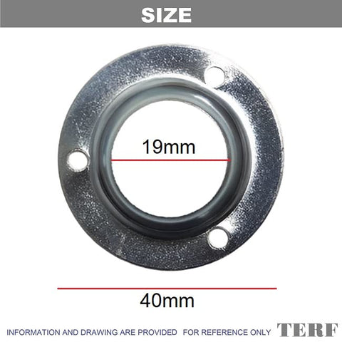 TERF® Curtain Wardrobe Rod Pole Holder Socket for Up to 19mm Diameter Curtain Rail Wall Mount Rod Pole Holder Shower Curtain Closet Lever Rail Socket