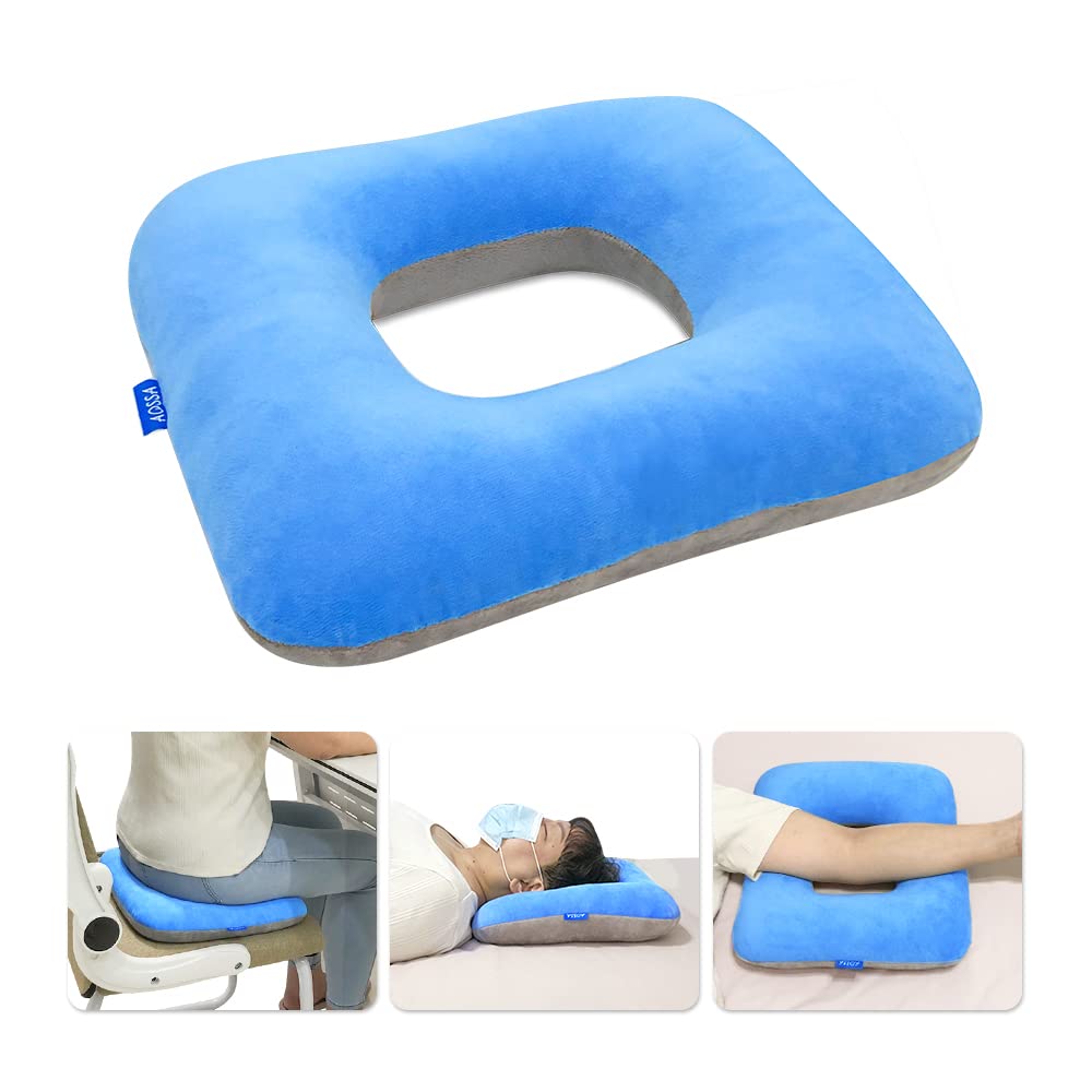 Mybow Donut Pillow Seat Cushion for Tailbone Pain Relief – Pressure Relief Ring Cushion for Haemorrhoids, Bed Sores, Pregnancy
