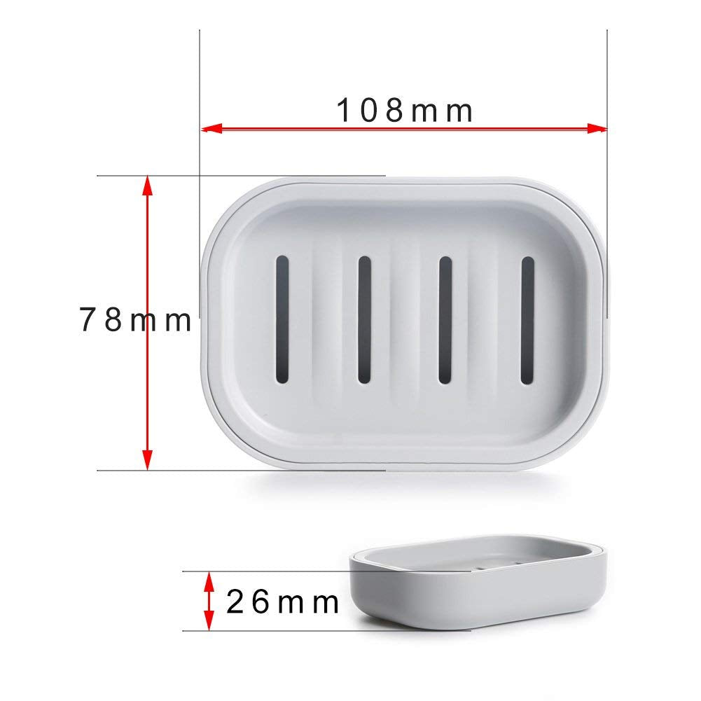 Uviviu Soap box,bar soap dishes,easy to drain (Grey blue)