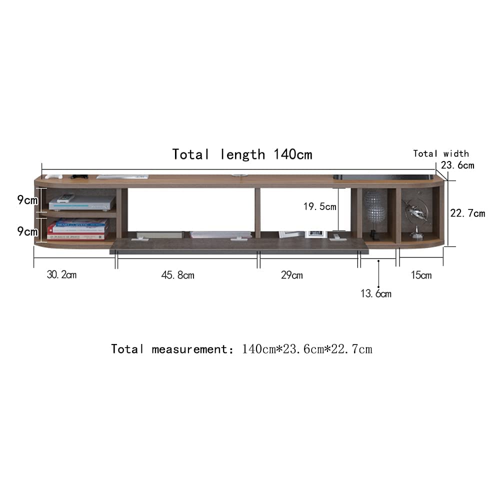 Pmnianhua Floating TV Shelves, Floating TV Unit Wall Mounted Under TV Stand Floating TV Console Entertainment Shelf Wall TV Cabinet for Living Room