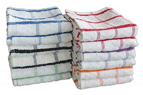 Vision Textiles 100% Egyptian Cotton Terry Tea Towel, Wonderdry Soft Big check Jumbo Thick Absorbent Kitchen Dish Cleaning Drying Cloth Pack of 3
